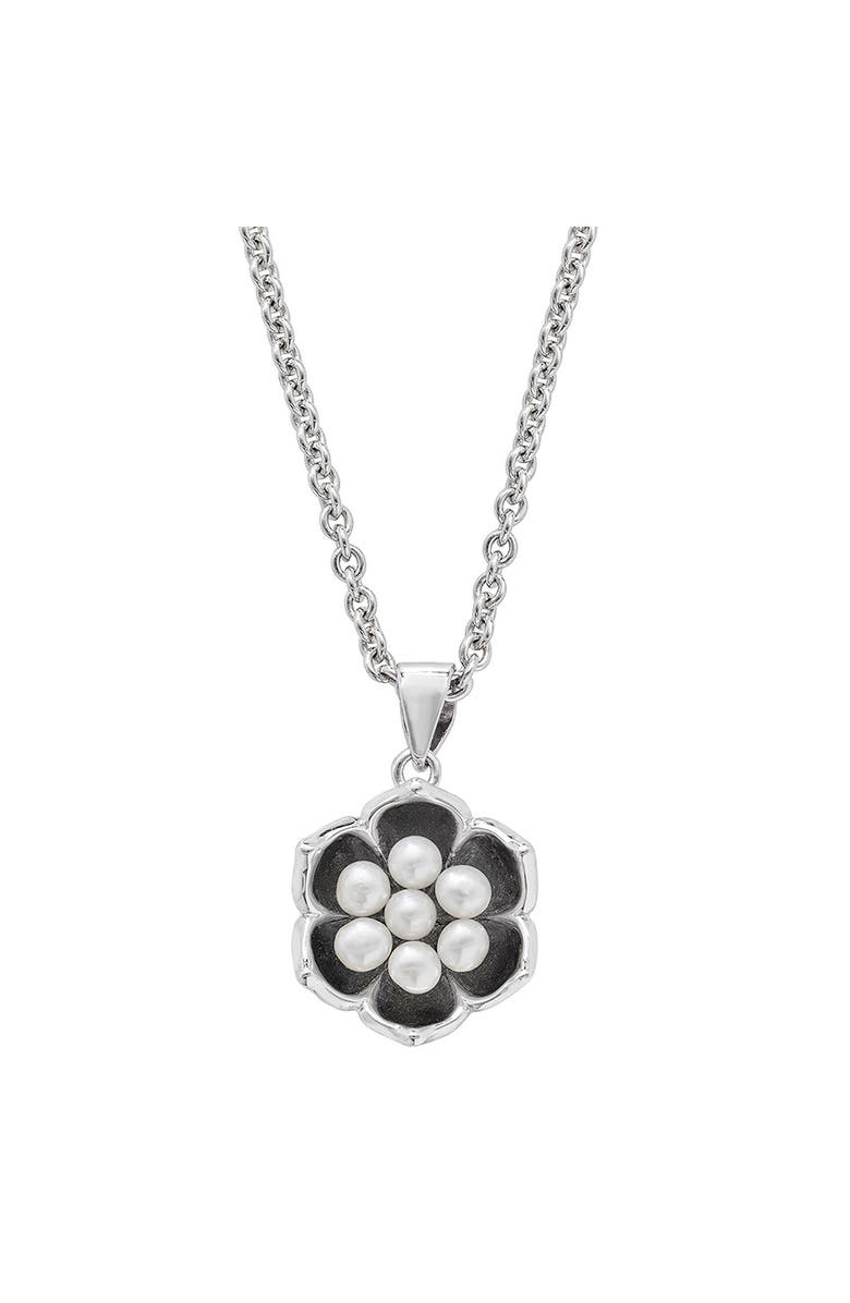 Lucy Quartermaine Royal Pearl Flower Pendant, Main, color, Sterling Silver