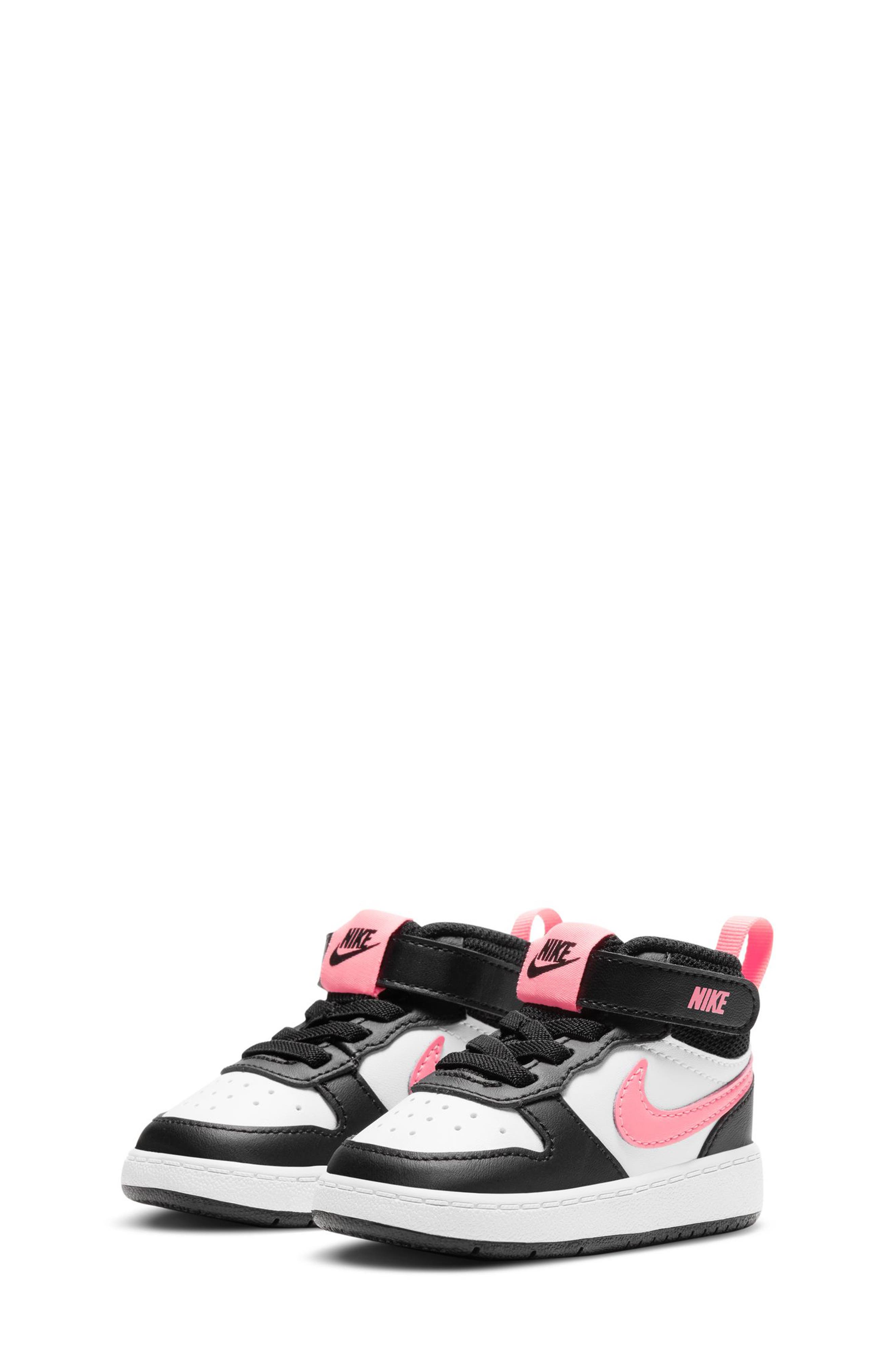 Nike Kids' Court Borough Mid 2 Sneaker, Main, color, Black/ White/ Sunset Pulse