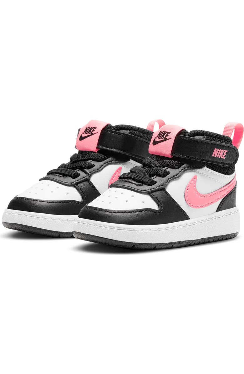 Nike Kids' Court Borough Mid 2 Sneaker, Main, color, Black/ White/ Sunset Pulse