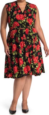 Love By Design Prescott Fit & Flare Belted Knee Length Dress