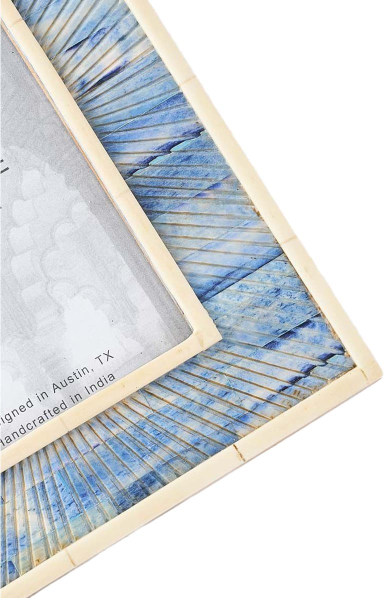 Matr Boomie Neela Picture Frame - Carved Bone, Alternate, color, Blue - 4X6