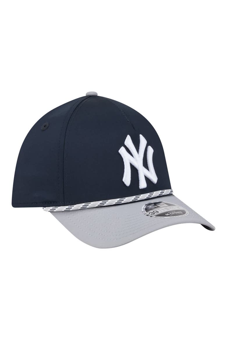 Men's New Era Navy/Gray New York Yankees Rope M-Crown A-Frame 39THIRTY Flex Hat, Alternate, color, Navy