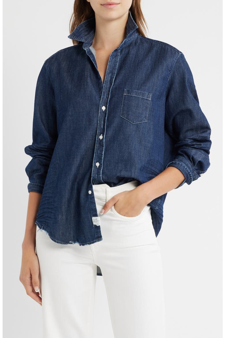 Eileen Relaxed Denim Button-Up Shirt, Main, color, DENIM WASH