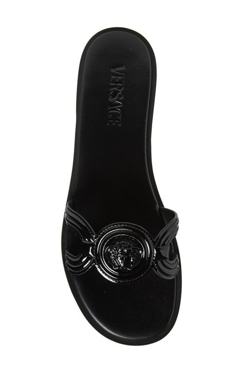 Versace Medusa Logo Sandals In Black