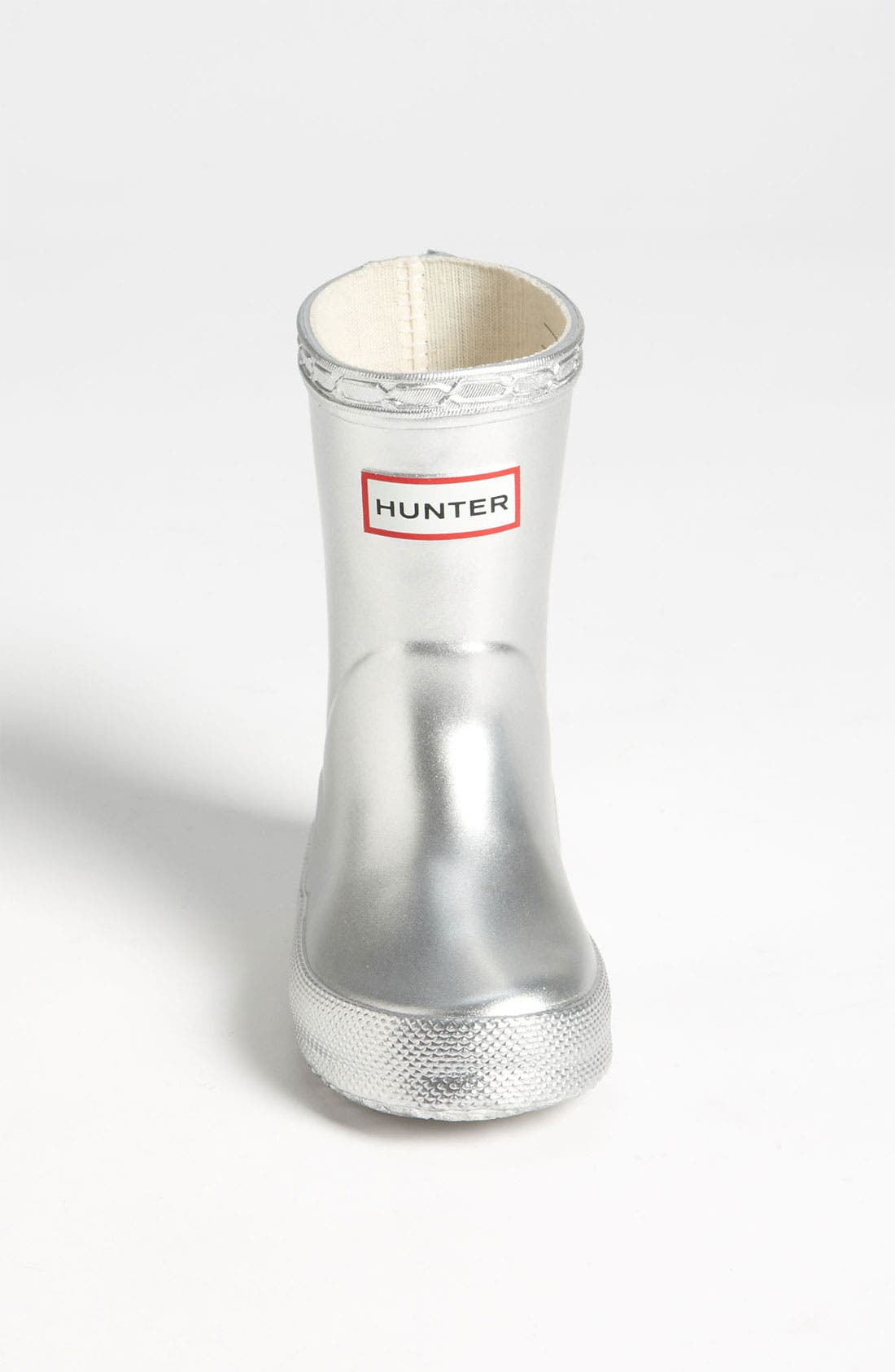 'Kid's First Gloss' Rain Boot, Alternate, color, SILVER