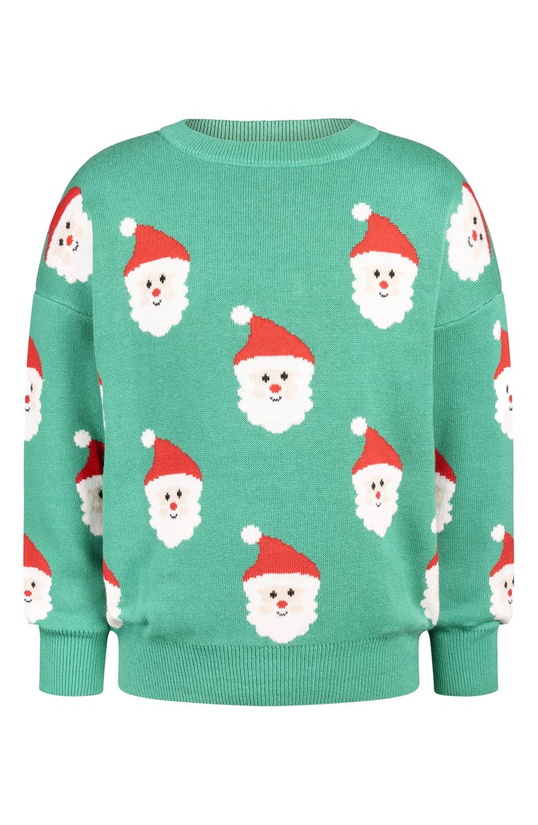 Rock Your Kid Kids
 Cotton Crewneck Sweater, Main, color, Green Santa