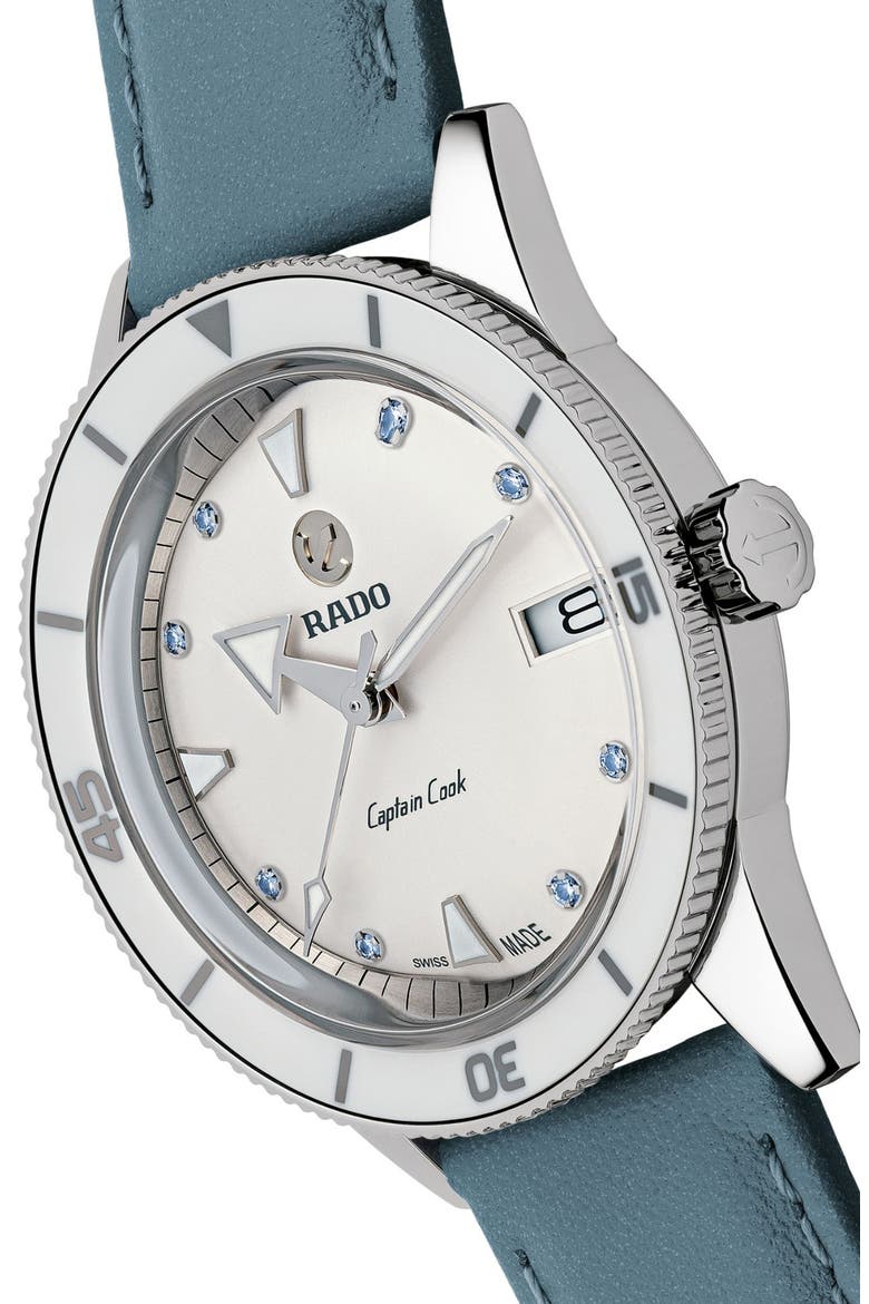 Captain Cook Interchangeable Strap Watch, 37mm, Alternate, color, BLUE