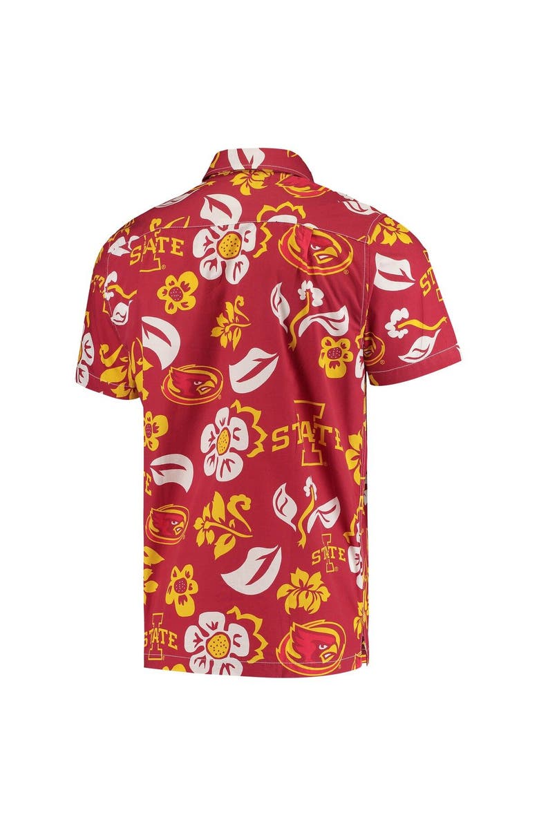 Wes & Willy Men's Wes & Willy Cardinal Iowa State Cyclones Floral Button-Up Shirt, Alternate, color, 