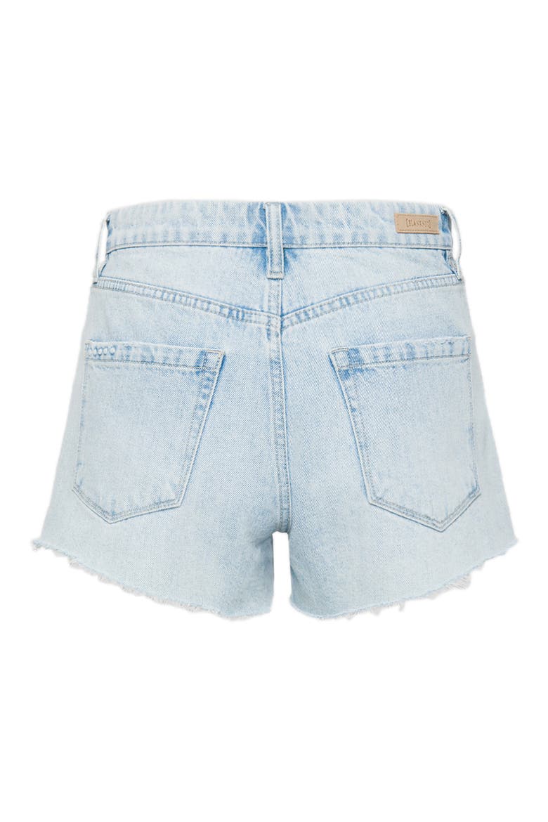 Palm Tree Embroidered High Waist Denim Shorts, Alternate, color, LIFES A BEACH
