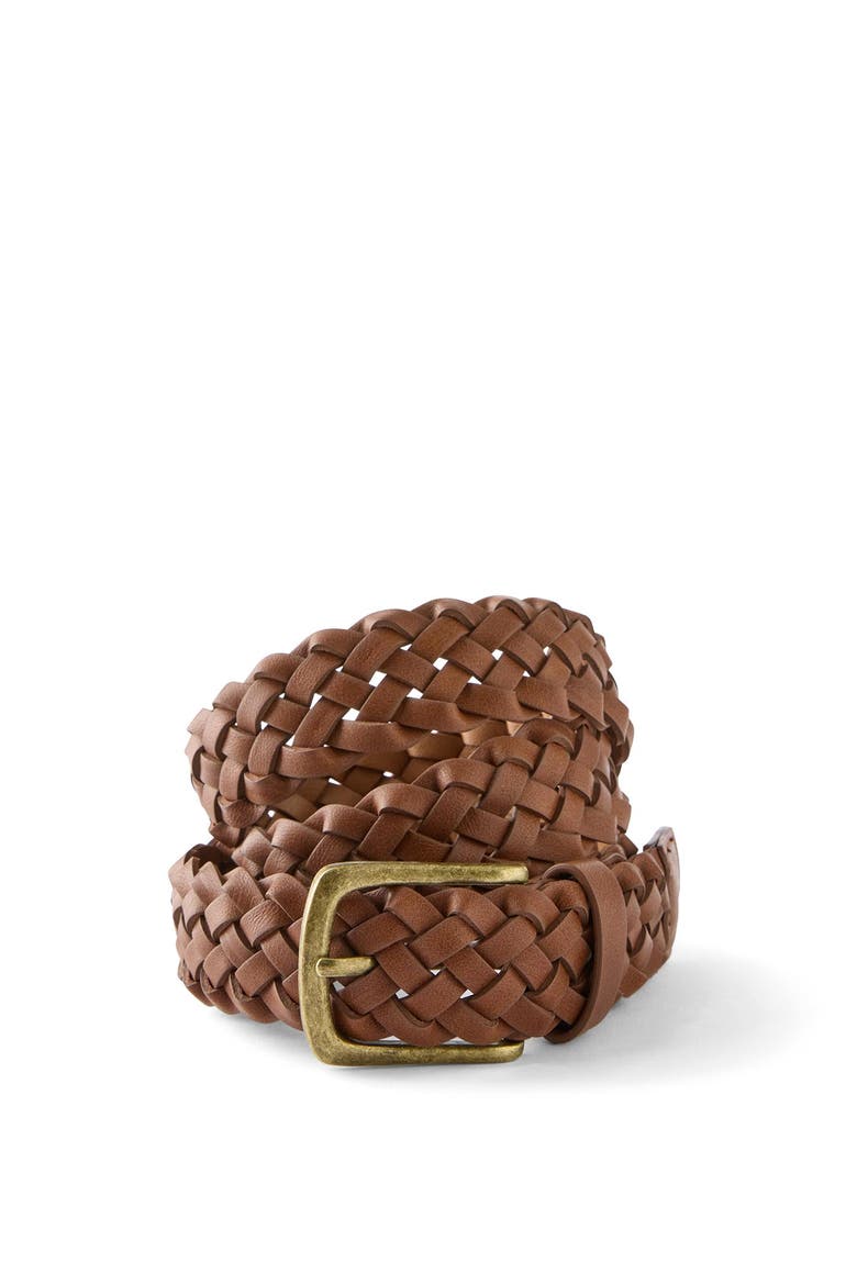 Men's Braided Belt, Alternate, color, Brown Burnished Gold