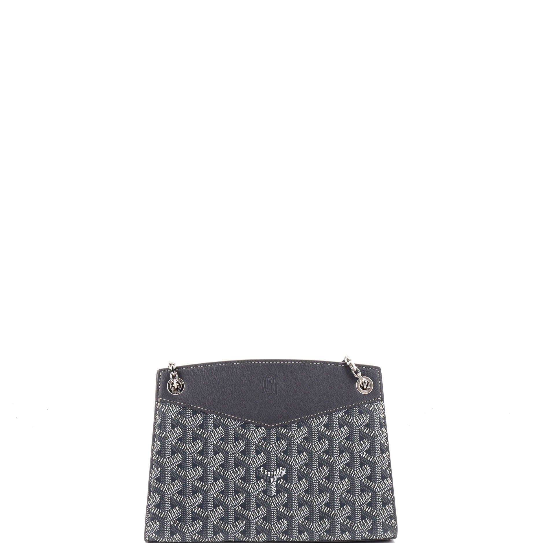 Structured Rouette Chain Shoulder Bag Coated Canvas Mini, Alternate, color, Grey