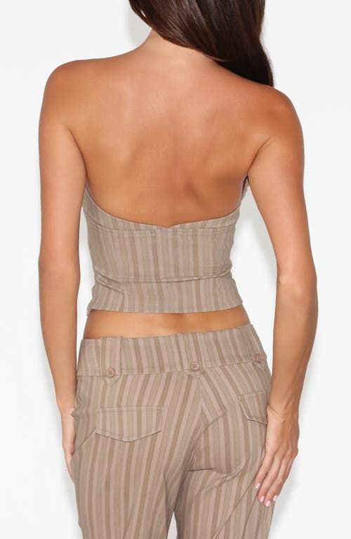 Tiger Mist Kittie Ruffle Strapless Crop Top In Animal Print