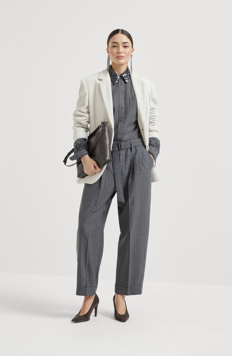 Brunello Cucinelli Sartorial Baggy trousers, Alternate, color, Lead