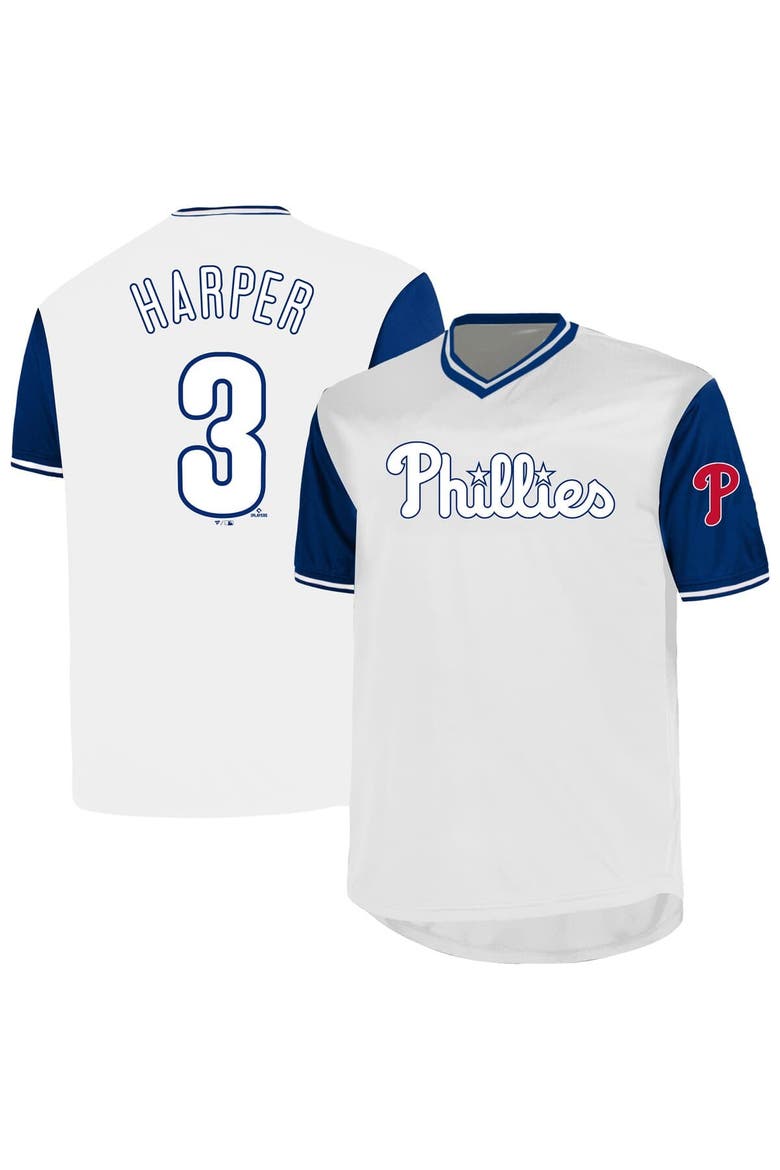 Men's Profile Bryce Harper White Philadelphia Phillies Big & Tall Name & Number Birdeye V-Neck T-Shirt, Alternate, color, White
