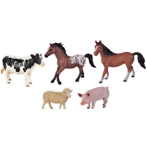 Farm Animals Set 5 Figurines Realistic Miniatures Kids 3+