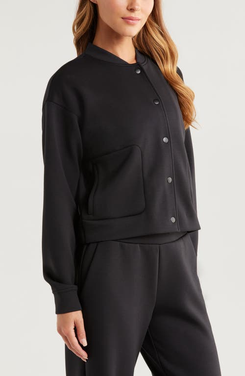 Zella Luxe Snap Front Jacket In Black