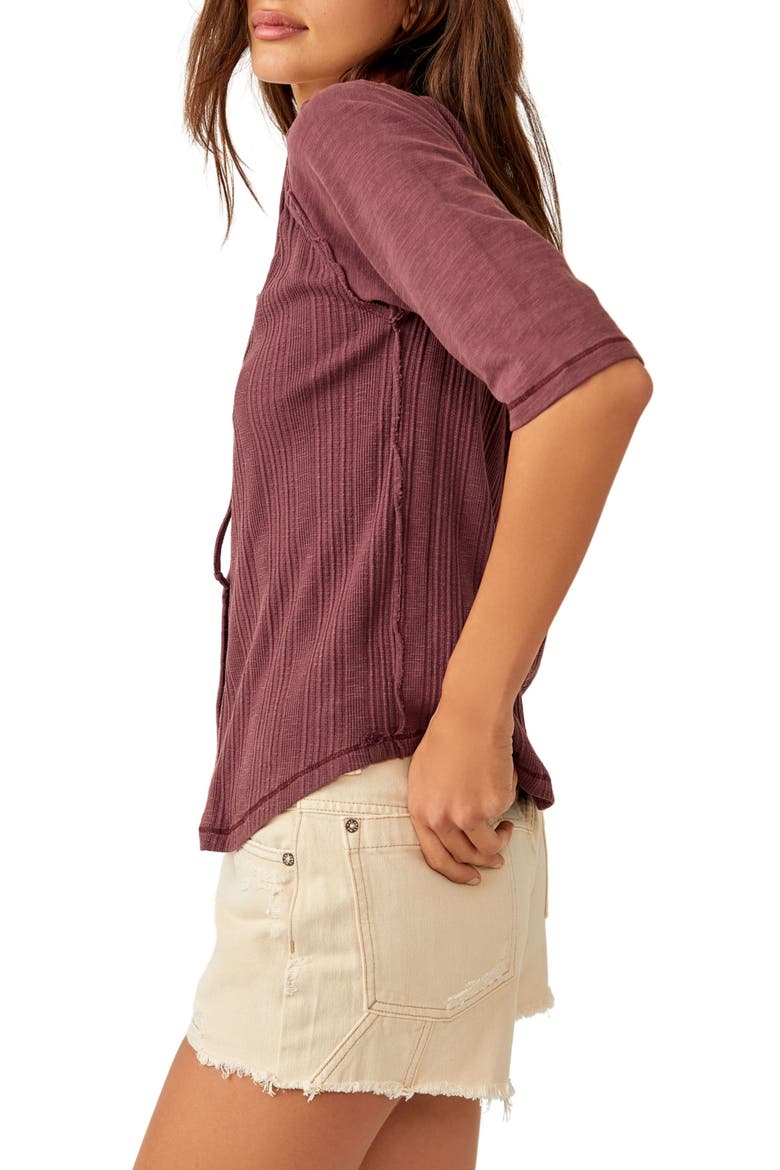 Daisy Snap-Up Top, Alternate, color, MAUVE WINE