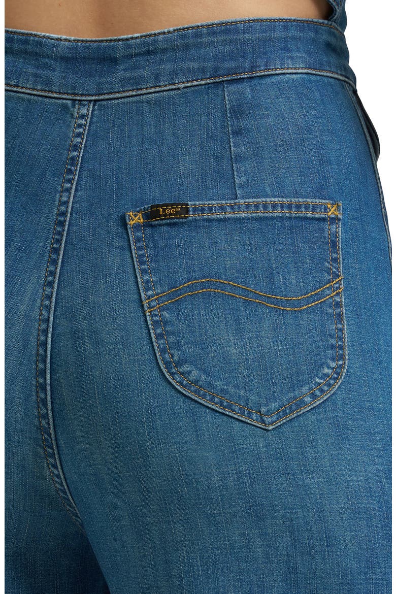 Cutout Denim Jumpsuit, Alternate, color, BLUE ARROW