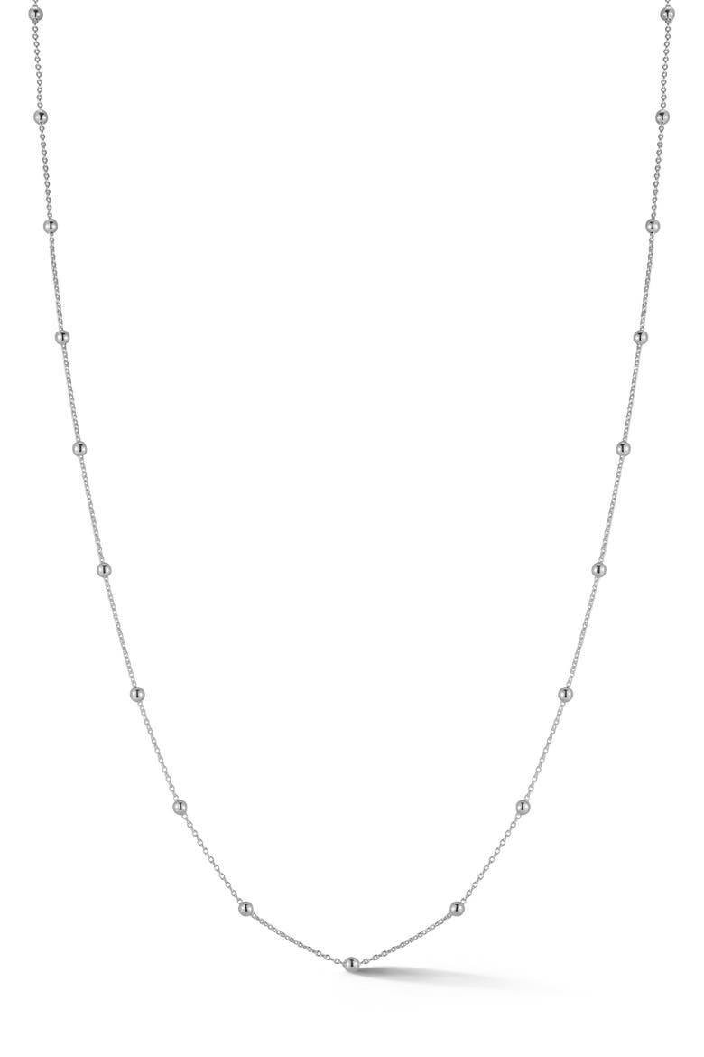2mm Ball Station Necklace, Main, color, SILVER - 16 INCH