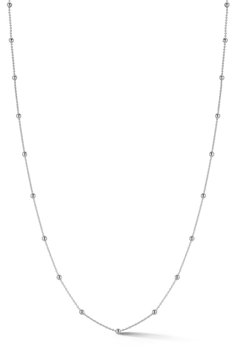 GLAZE JEWELRY 2mm Ball Station Necklace, Main, color, Silver - 18 Inch