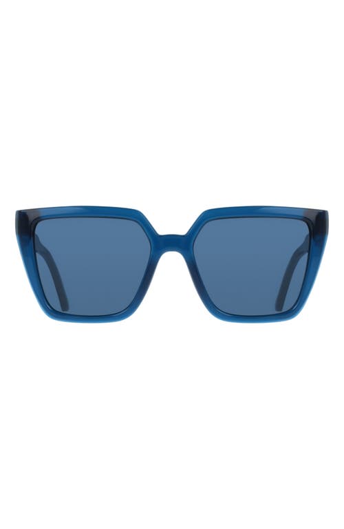 Ferragamo 54mm Modified Rectangular Sunglasses In Transparent Blue