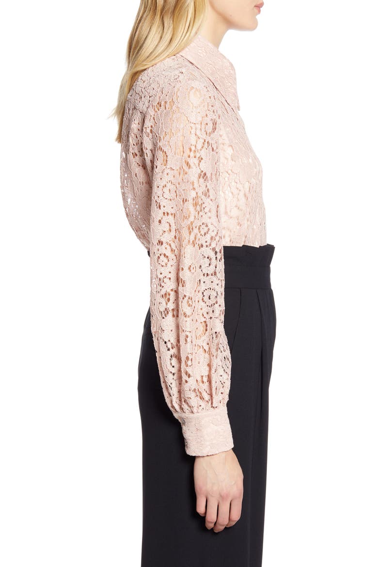 x Atlantic-Pacific Collared Lace Top (Nordstrom Exclusive), Alternate, color, PINK SMOKE