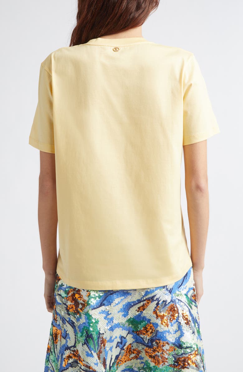 Rabanne Palm Embroidered T-Shirt, Alternate, color, Gold