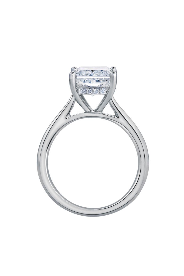 Genoveva 14K White Gold Princess Cut Lab Grown Diamond Hidden Halo Engagement Ring - 2.2 Ct, Alternate, color, 14K White Gold
