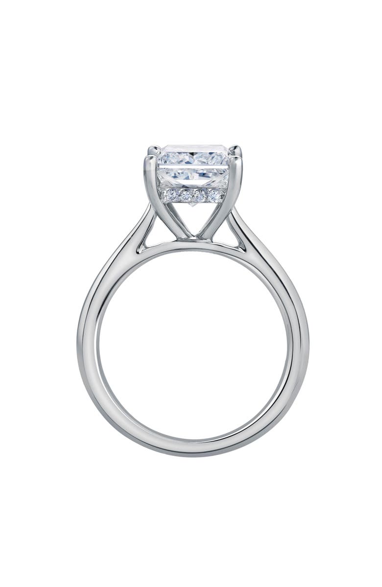 LuvMyJewelry Genoveva 14K White Gold Princess Cut Lab Grown Diamond Hidden Halo Engagement Ring - 2.2 Ct, Alternate, color, 14K White Gold