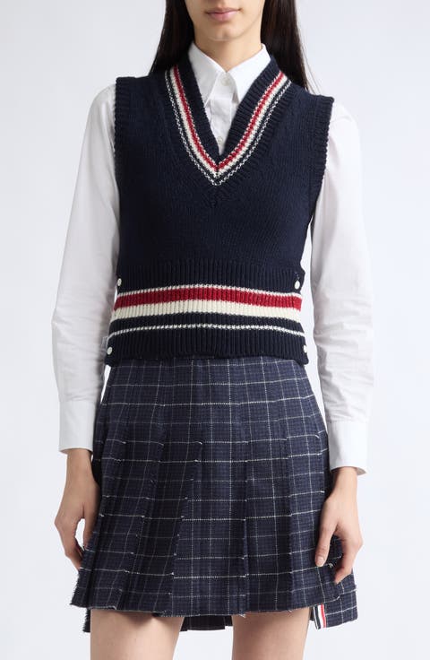 Hector Pointelle Intarsia V-Neck Sweater Vest