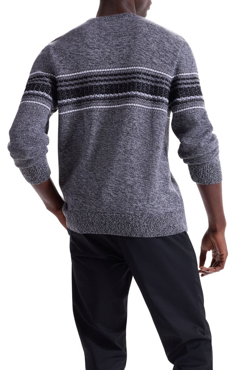 Bugatchi Chest Stripe Merino Wool Sweater, Alternate, color, Platinum