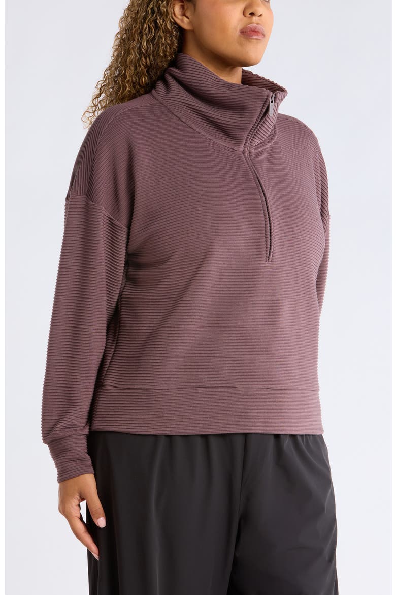 Ottoman Half Zip Pullover, Alternate, color, GREY PLUM