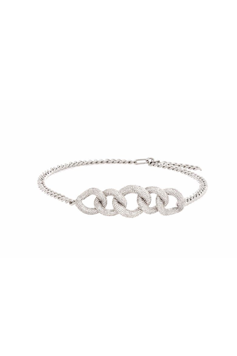 Fancy Curb Link Belt, Alternate, color, Silver Rhine
