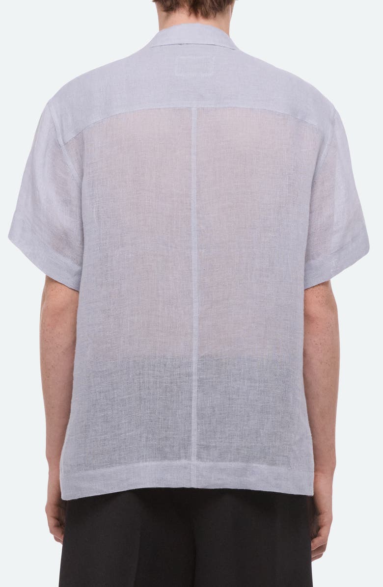 Helmut Lang Relaxed Linen Camp Shirt, Alternate, color, Pacific