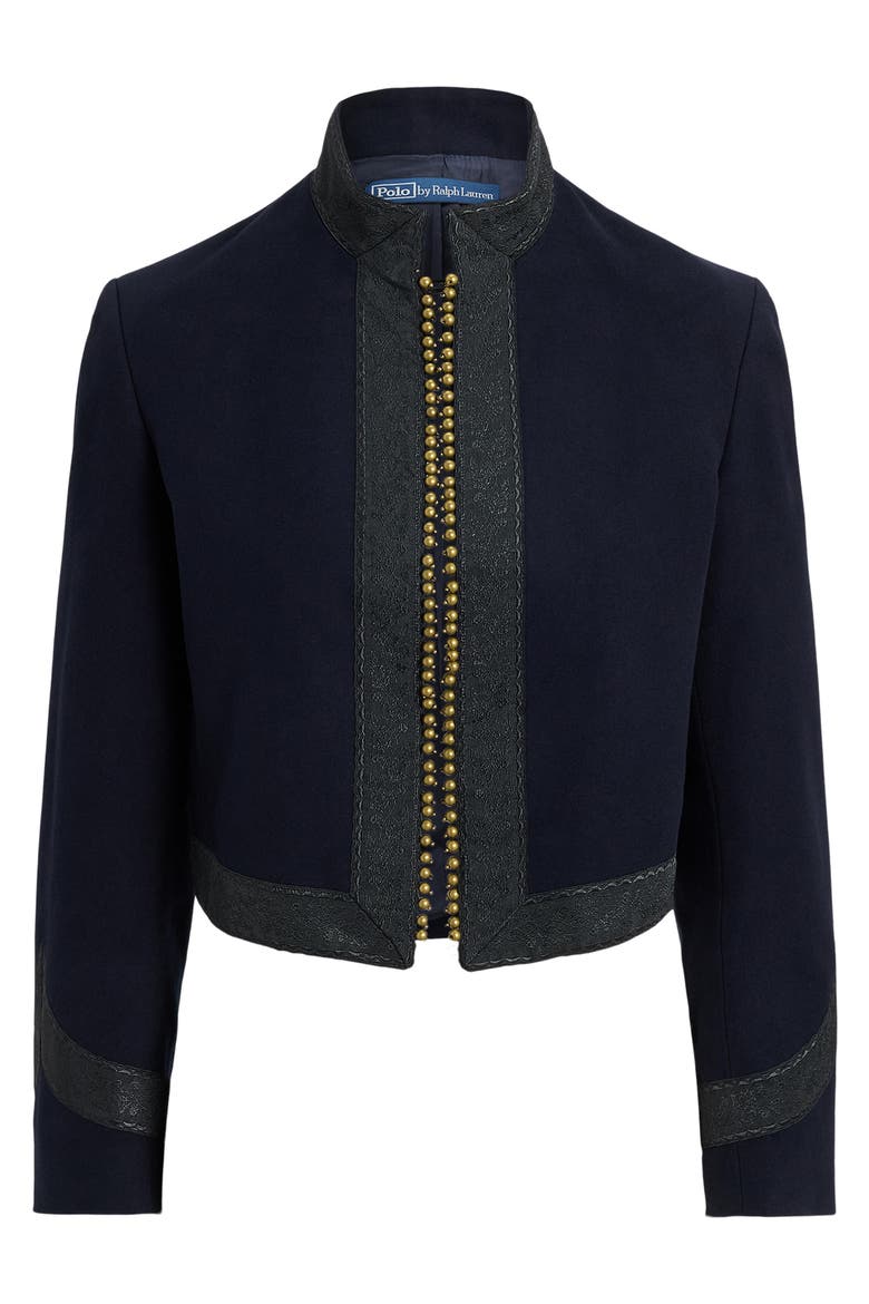 Moleskin Cropped Jacket, Alternate, color, NAVY