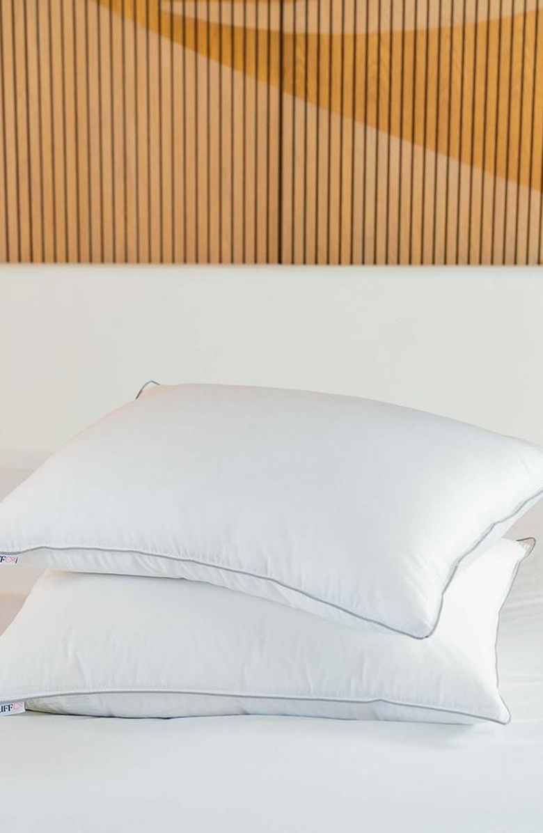 FluffCo | Hotel Comfort Down Feather Pillow, Alternate, color, Standard / Soft Fluff