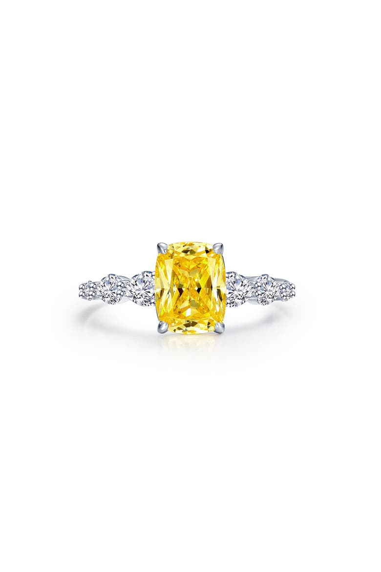 Cushion & Pear Simulated Diamond Ring, Main, color, YELLOW