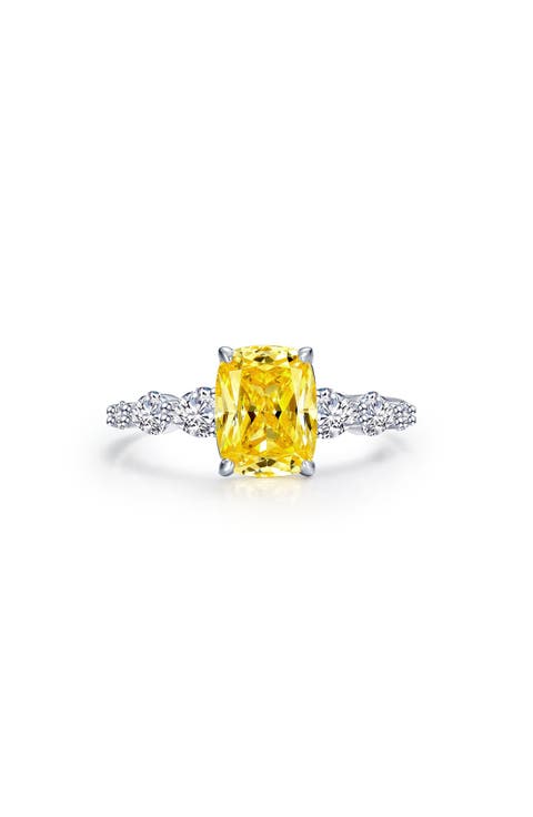 Cushion & Pear Simulated Diamond Ring