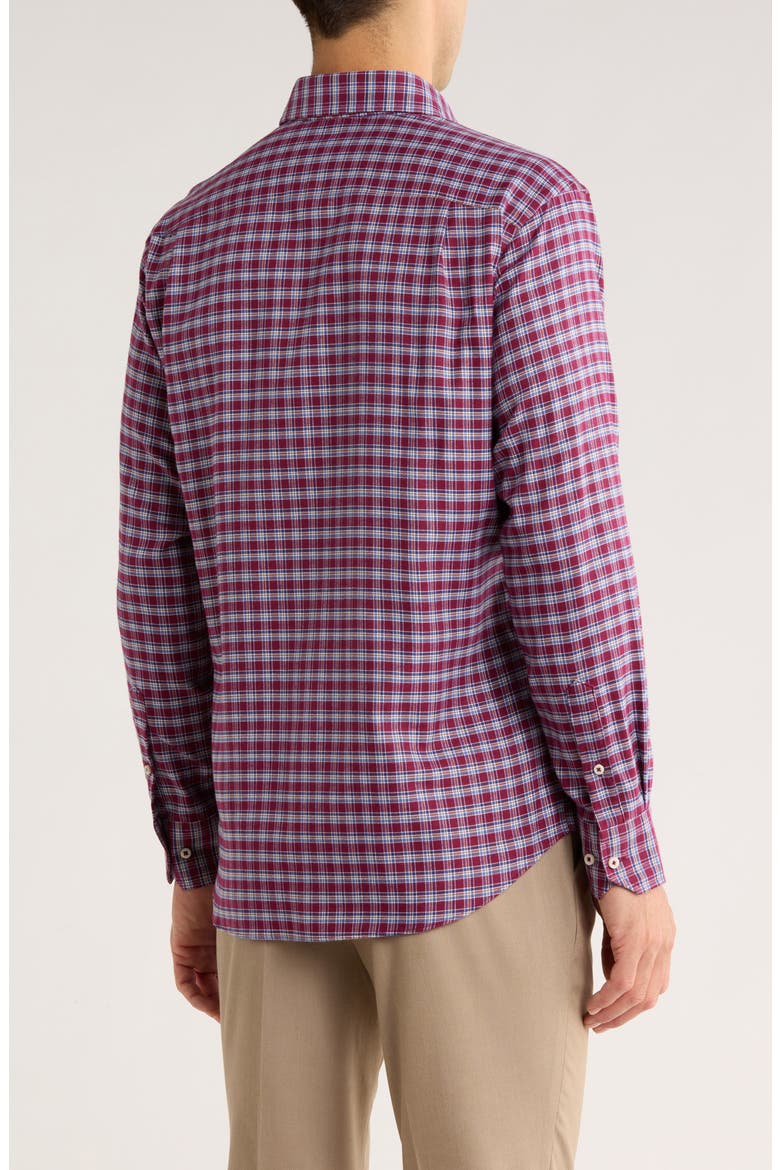 Herringbone Check Print Sport Shirt, Alternate, color, MERLOT/ MULTI