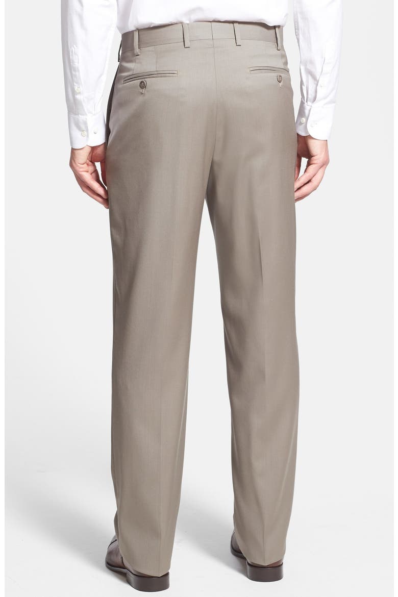 'Todd' Flat Front Trousers, Alternate, color, MEDIUM BEIGE