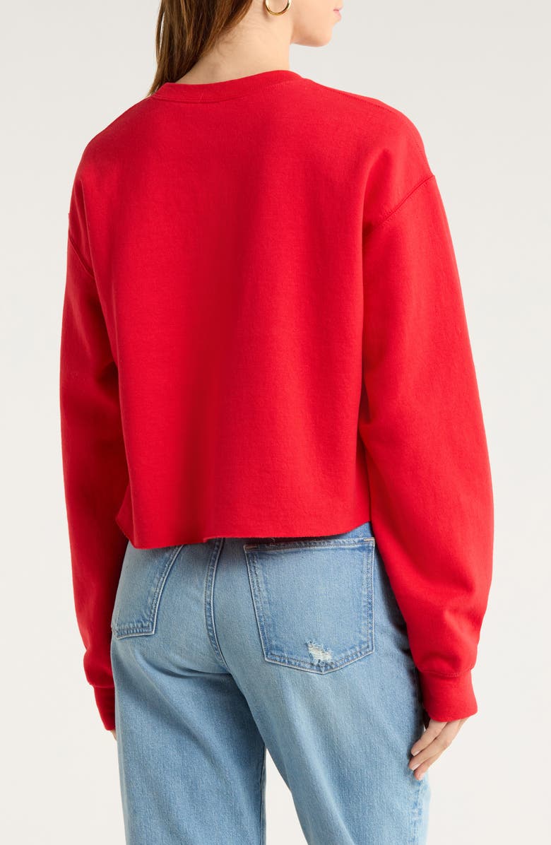 Junk Food It's Beginning Christmas Crop Graphic Sweatshirt, Alternate, color, Red