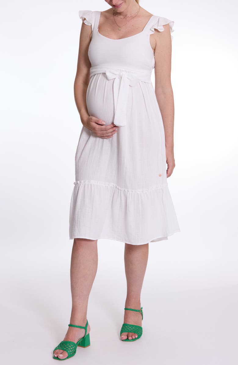 Cache Coeur Melody maternity and nursing dress, Main, color, White