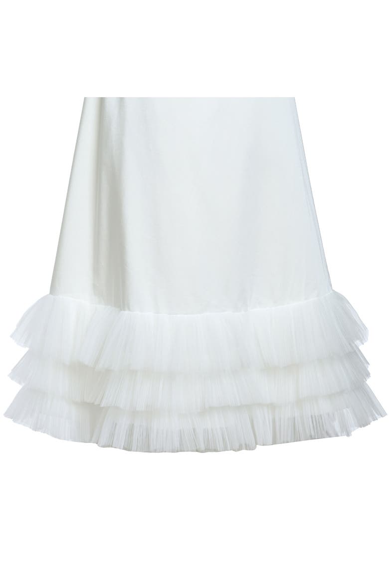 Kendra Ruffle Hem Tie-Strap Dress, Alternate, color, White