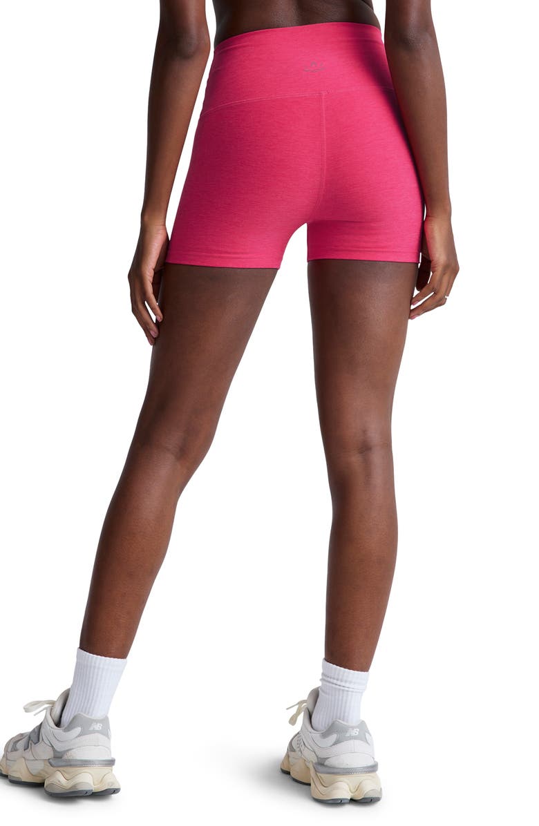 Beyond Yoga Keep Pace Space Dye Bike Shorts, Alternate, color, Vivid Pink Heather