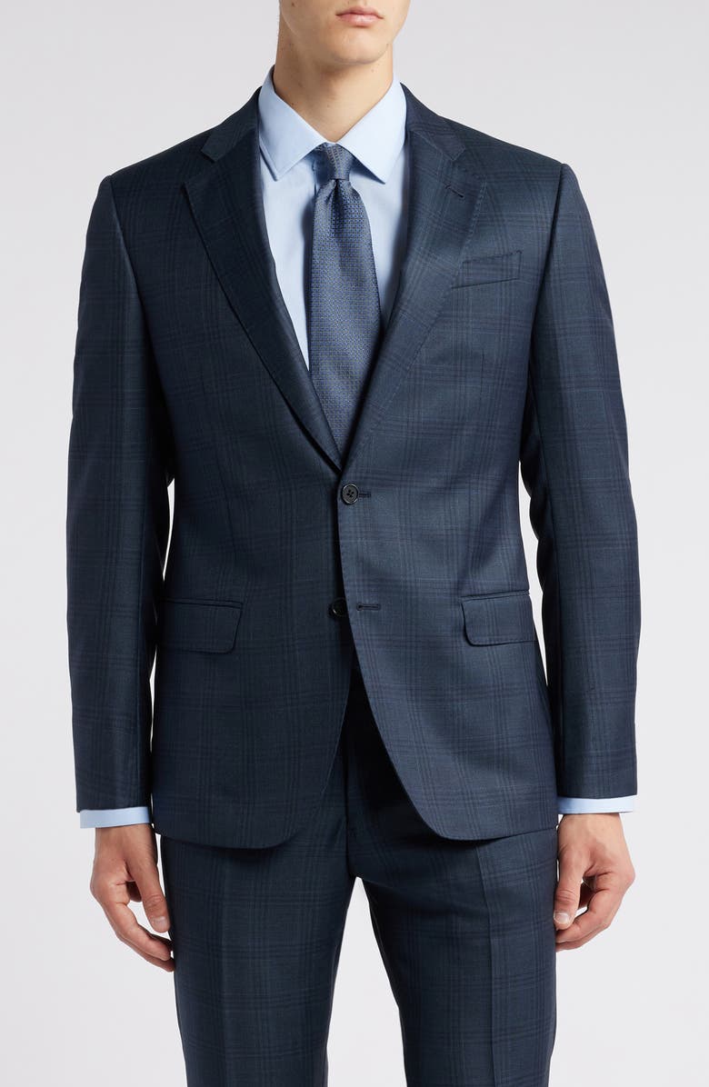 Emporio Armani Plaid Wool Suit, Alternate, color, 