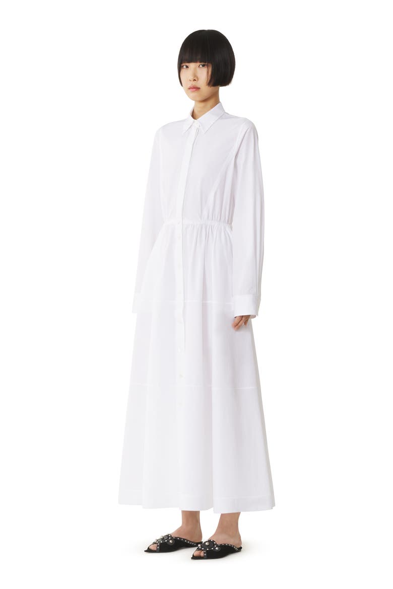 White Cotton Poplin Shirt Dress, Alternate, color, White