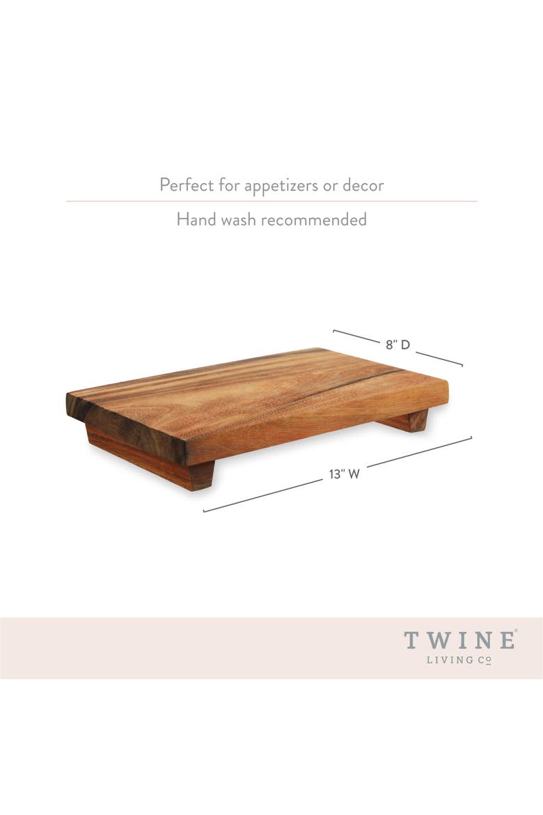 Acacia Footed Serving Board, Alternate, color, Wood