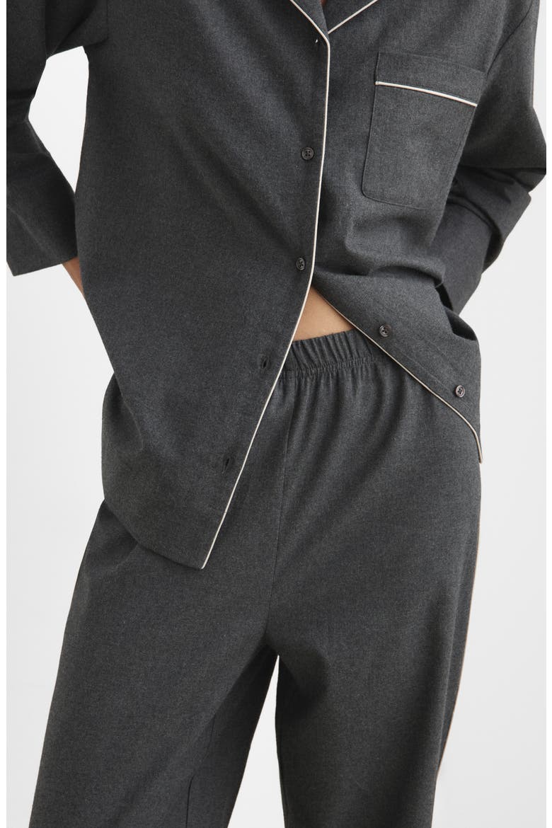 Cotton Flannel Pajama Pants, Alternate, color, CHARCOAL