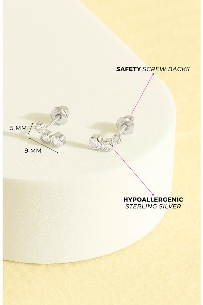 Bezel Climber Earrings, Alternate, color, Silver