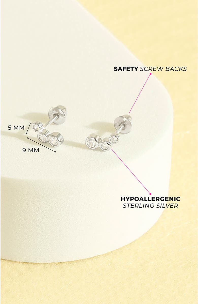 In Season Jewelry Bezel Climber Earrings, Alternate, color, Silver